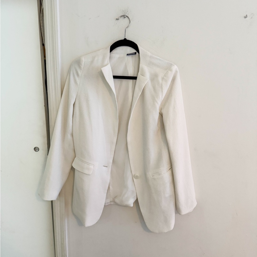 Tildon single button blazer, white, size small
